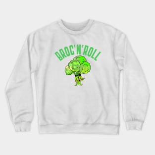 VEGETABLE Pun Funny Broccoli Playing Guitar Crewneck Sweatshirt